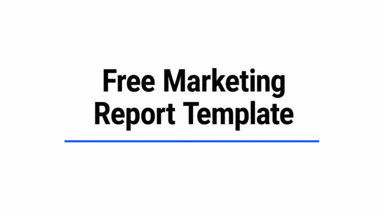 Free Marketing Report Template