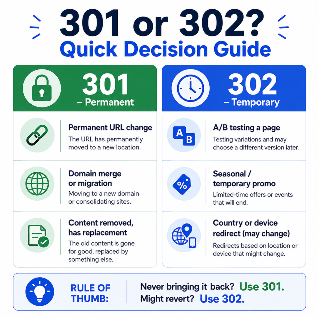 301 vs 302: A Quick Decision Framework