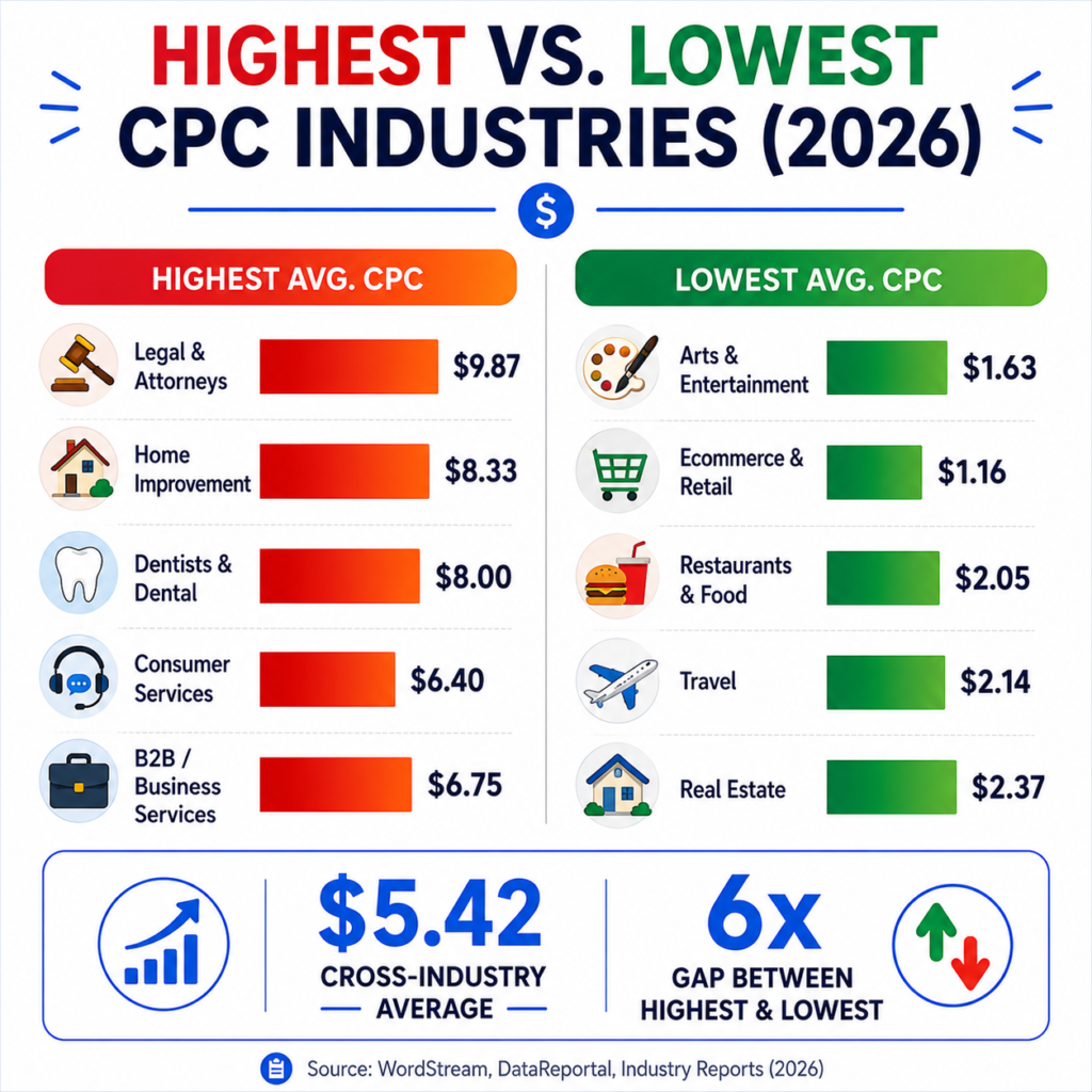 Average CPC by Industry: 2026 Benchmark Table