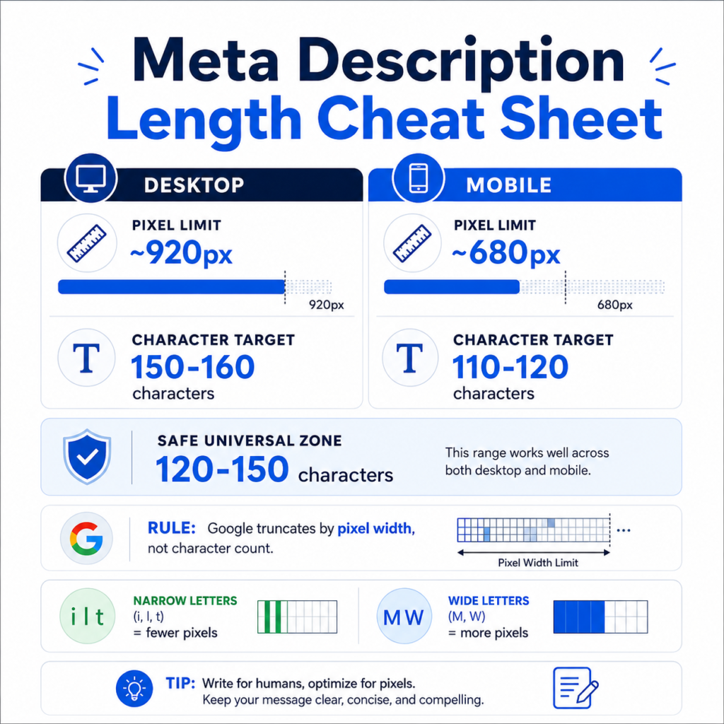 Ideal Meta Description Length by Device